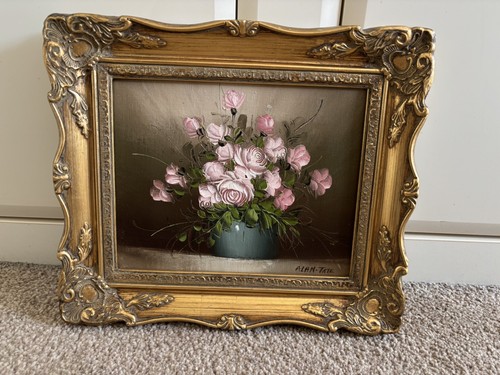 Antico quadro olio fiori in - antico, di