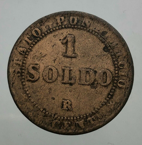Soldo 1867 roma anno xxi - 1,