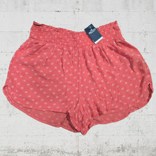 Pantaloncini Hollister rosa corallo floreale vita ultra alta sacchetto di carta taglia small