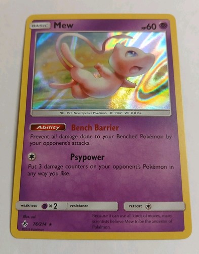 Mew holo rara 214 da - mew, 76/214