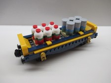 LEGO TRENO TRAIN EISENBAHN ZUG GOODS TRANSPORT BIDONI LEGNA WOODSTOCK BINS COIL