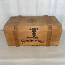 CASSETTA LEGNO VINO BAROLO PODERI SCANAVINO CON DUE BOTTIGLIE VINTAGE