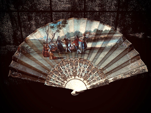 Raro antico ventaglio - , dipinto