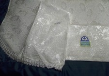 COPRILETTO MATRIMONIALE MISTO SETA DAMASCATO COLORE BIANCO