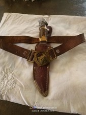 FRATELLI OLIVETTO COLTELLO DA CACCIA CON FODERO IN PELLE MANICO IN OSSO LAVORATO