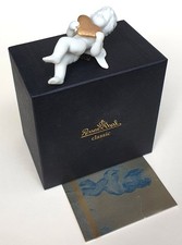 Angelo custode porcellana Rosenthal Classic per innamorati 8 cm bianco placcato oro in confezione originale