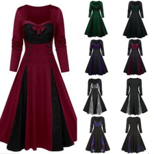 ✿Halloween Femmes Crâne Déguisement Adulte Gothique Punk Sorcière Costume /