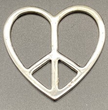 CIONDOLO CUORE SIMBOLO DELLA PACE MISURA 6X6 cm CIRCA