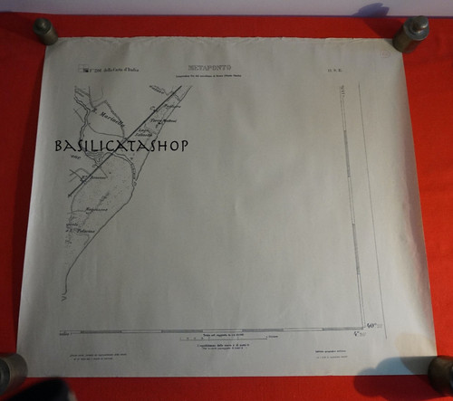 Rara carta mappa metaponto - carta,