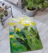 Tappeto antiscivolo gioco 3D verde Lotus Pond ZHUB1267 tappeto fotografico Ann