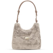 Borsa donna Baci & Abbracci. Borsa hobo bag elegante in eco pelliccia.