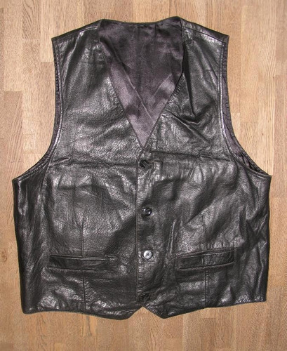 Gilet uomo pelle nera - in, gr