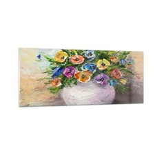 Quadro su Vetro 100x40cm Fiori