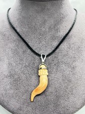 Ciondolo Corno Porta Fortuna In Conchiglia Corniola E Argento 925 Fatto A Mano