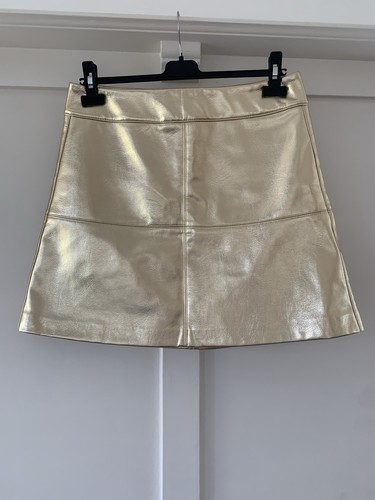 Minigonna ecopelle oro - m&s,