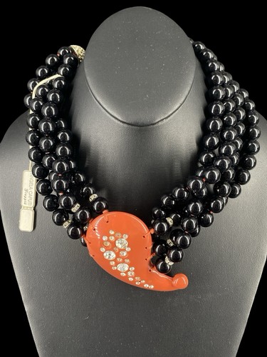 Collana grossa con perline - , in