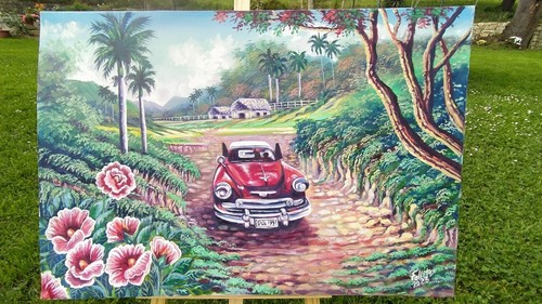 Dipinto olio tela cuba - su, tela: