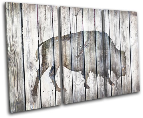 Bison vintage wood animals - wood,
