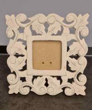 Cornice portafoto in legno intarsiato stile Shabby