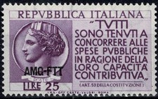 1954 TRIESTE A AMG-FTT PROPAGANDA DENUNCIA DEI REDDITI 1 V. MNH MF96576