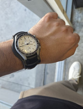 Omega swatch moonwatch leather - omega,