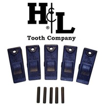 X156L denti a secchio lunghi stile Hensley (confezione da 5) + perni, di H&L Tooth Co. 156