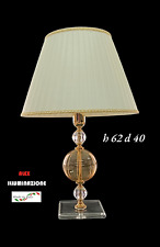 Lampada da Tavolo Elegante in Vetro soffiato ambra con riporti cristallo iris 
