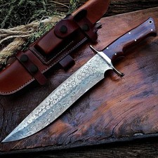 Coltello ratto damascato fatto a mano coltello Bowie coltello da caccia coltello sopravvivenza campeggio