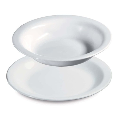 Piatto piano bianco plastica - piatto,