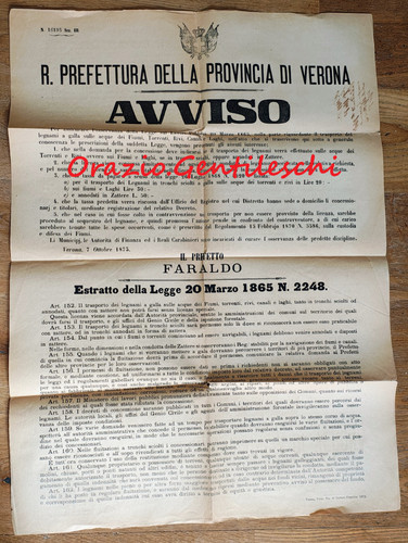 Manifesto avviso verona 1873 - verona,