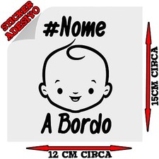 Personalizza con il Nome del Tuo Bimbo Sticker Adesivo Decal A Bordo Auto MOD2