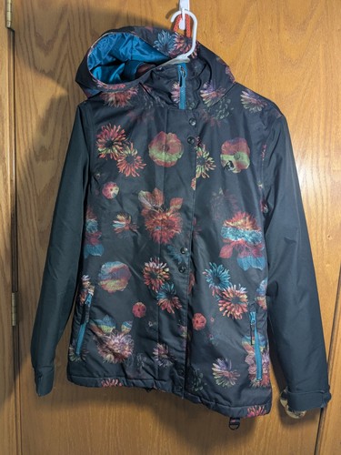 Cappotto sci nero - cappotto, floreale