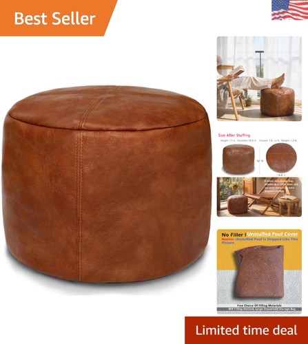 Unstuffed faux leather - leather, pouf