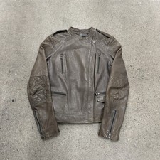 Giacca Motociclista Vince 100% Pelle Cool Designer Zip Up Taglia XXS