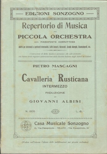 Mascagni cavalleria - mascagni, ,