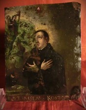 DIPINTO AD OLIO SU RAME “San Stanislao Kostka”– 1600 sec. XVII - Offerta!