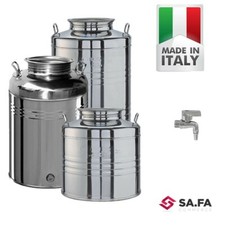 CONTENITORE FUSTO BIDONE VINO OLIO ACCIAIO INOX18/10 RUBINETTO INCLUSO MAFFEI