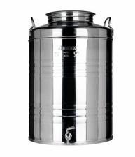 CONTENITORE BIDONE FUSTO PER OLIO IN ACCIAIO INOX 20, 30, 50 LITRI + RUBINETTO