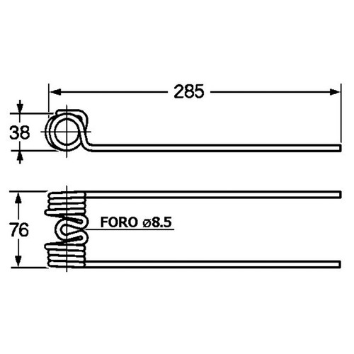Dente ranghinatore 5mm foro - 5,5mm,