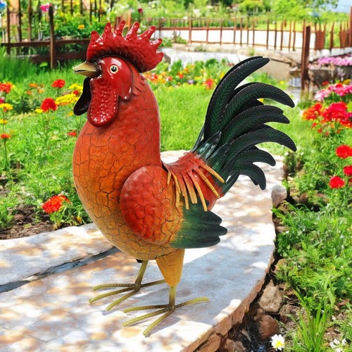 Gallo rosso grande metallo - gallo,