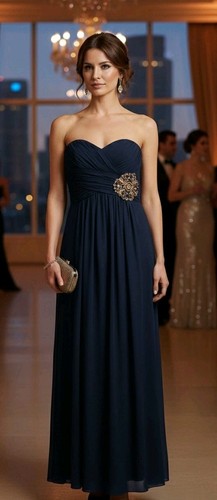 Abito sera maxi blu navy - da,