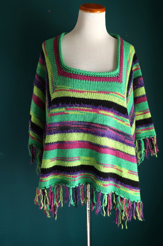 Poncho maglia misto lana con - poncho, a