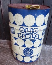 Bidone Pubblicitario Latta Olio di semi vari PERLA vintage