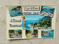 Cartolina Santa Maria Rezzonico Camping Solei vedute pin up Bikini ? 1965