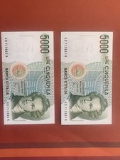 Lotto 2 Banconote 5000 Lire