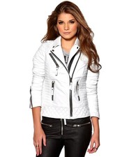 Giacca donna pelle bianca