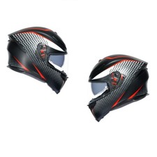 CASCO MOTO INTEGRALE DOPPIA VISIERA AGV K5 S THUNDER MATT BLACK/WHITE/RED E2205