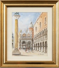 Dipinto,Tra Ottocento e Novecento,TEODORO MOROSINI (1898) VENEZIA,ACQUARELLO