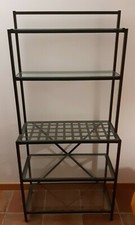 IKEA Scaffale libreria vetro metallo ferro battuto nero 80 x 35 altezza 170 cm