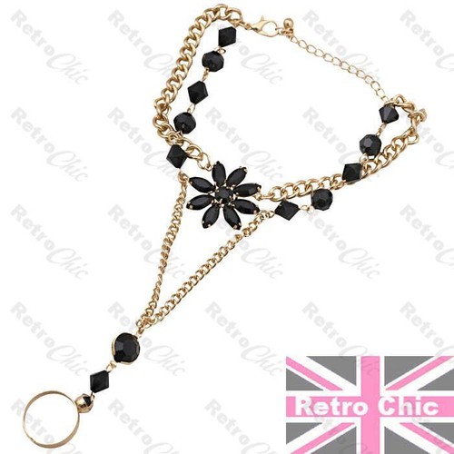 Bracciale retro schiavo fiore - bracciale,